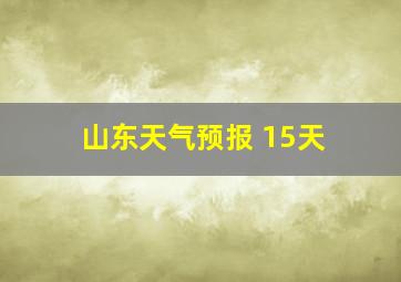 山东天气预报 15天